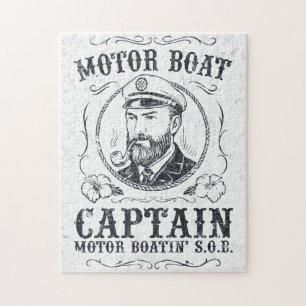 Puzzle Capitán de lancha motora divertido boating de pont