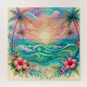 Puzzle Caprichoso Sueño Oceánico Paraíso Hibisco Rompecab