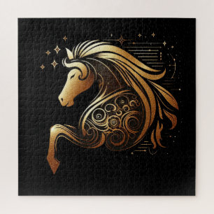 Puzzle Capricornio Zodíaco Caballo de Oro Astrología