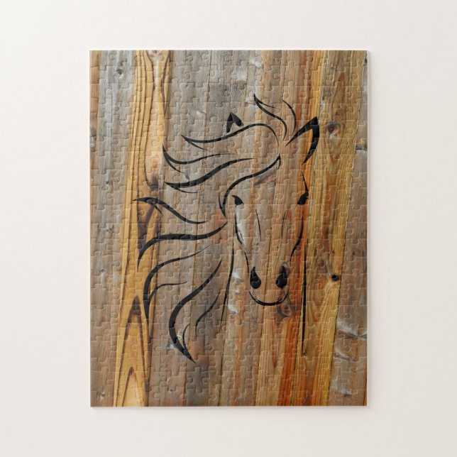 Puzzle Cara de caballo en planchas de madera (Vertical)