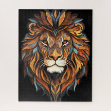 Cara de león con hombres