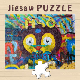 Puzzle Cara de pájaro suave en el muro del graffiti -