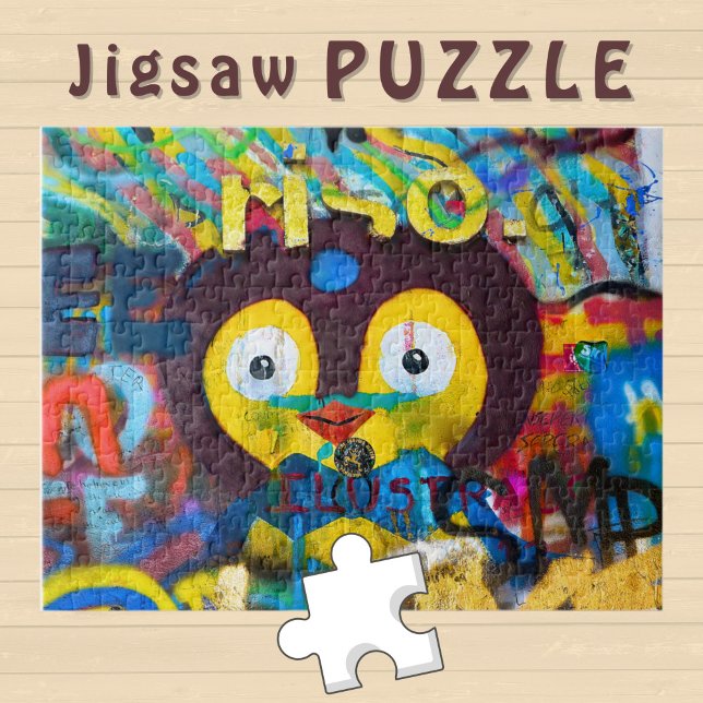 Puzzle Cara de pájaro suave en el muro del graffiti - (Subido por el creador)
