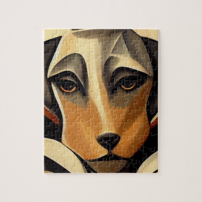 Puzzle Cara de perro Art Deco (Vertical)