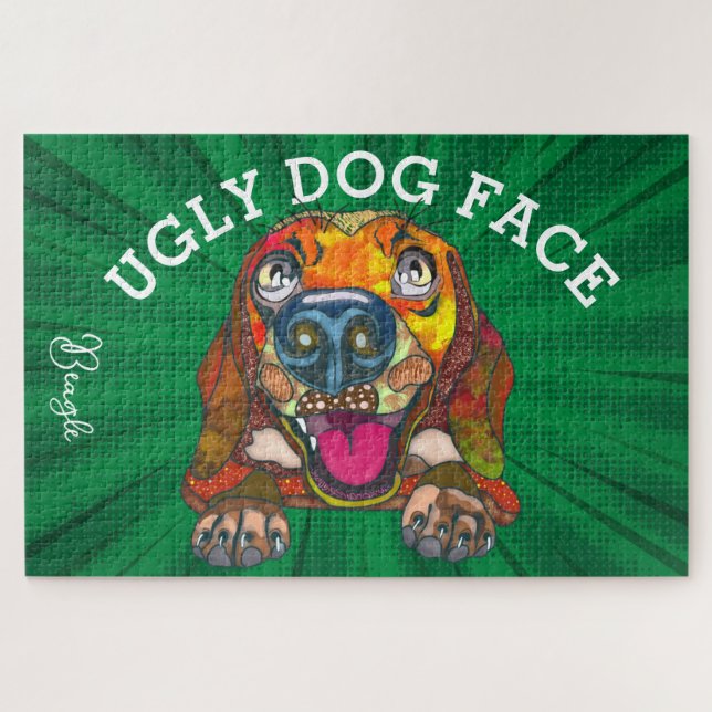 Puzzle Cara de perro feo Beagle de 1000 piezas (Horizontal)