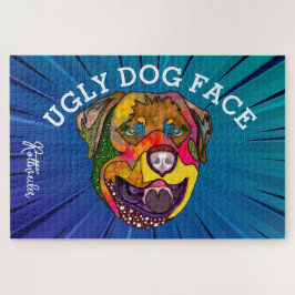 Puzzle Cara de perro feo Rottweiler de 1000 piezas Rompec