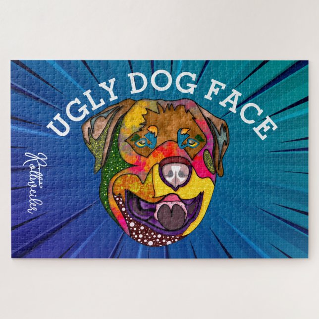 Puzzle Cara de perro feo Rottweiler de 1000 piezas Rompec (Horizontal)