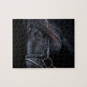 Puzzle Cara de Stallion negro con puente