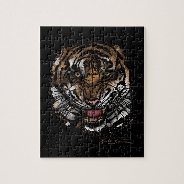 Puzzle Cara de tigre (diseño de firma) (Vertical)