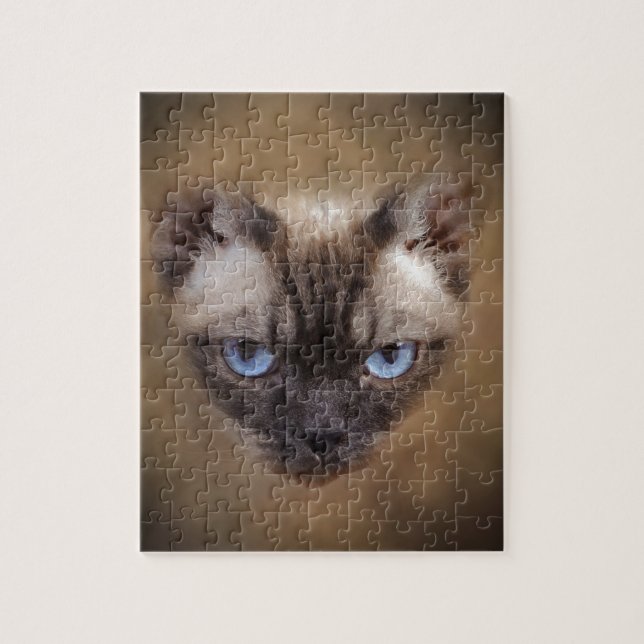 Puzzle Cara del gato Devon Rex (Vertical)