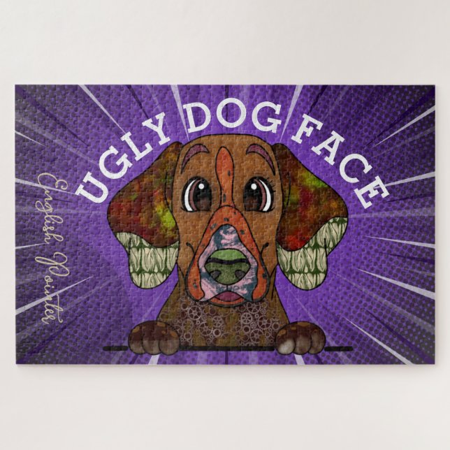 Puzzle Cara del perro feo del puntero inglés 1000 pieza (Horizontal)