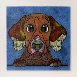 Puzzle Cara del perro feo del puntero inglés Jigsaw Puzzl