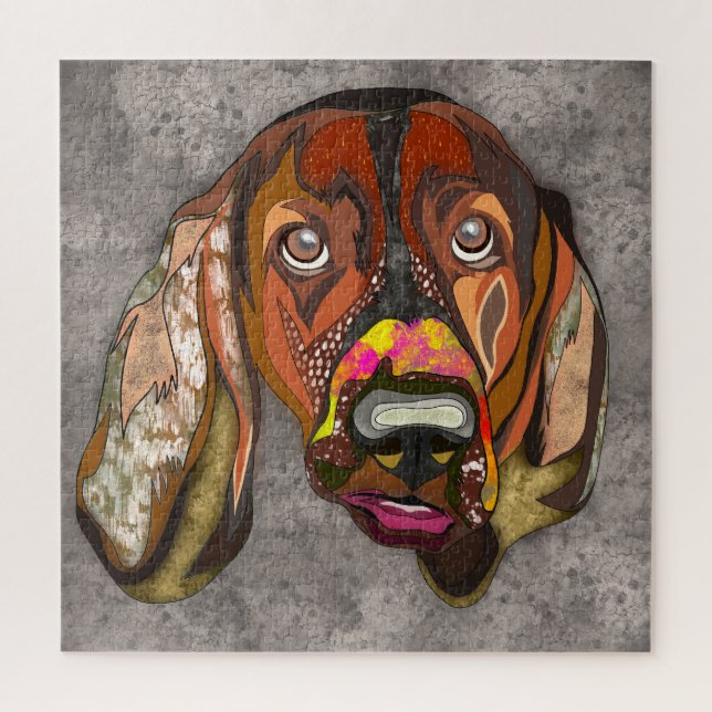 Puzzle Cara fea del Hound Basset (Vertical)