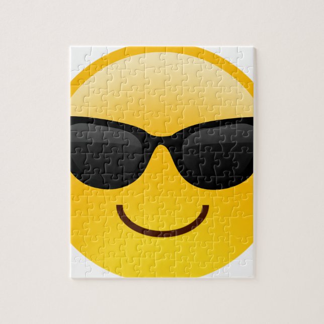 Puzzle Cara sonriente con emoji fresca de las gafas de (Vertical)
