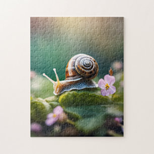 Puzzle caracol en el jardín