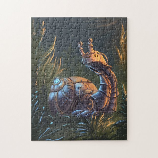 Puzzle Caracol mecánico en la hierba (Vertical)