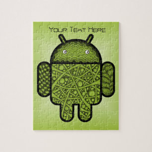 Puzzle Carácter de garabato de burbujas para el robot And