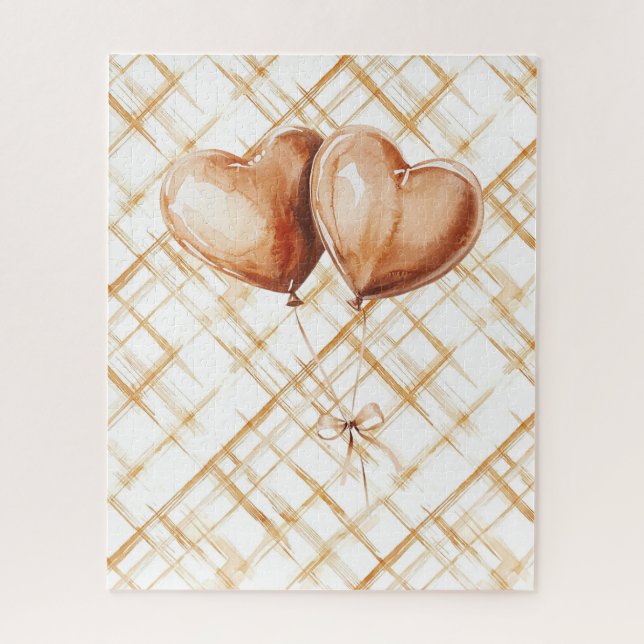 Puzzle Caramel Heart Balloons Christmas Love (Vertical)