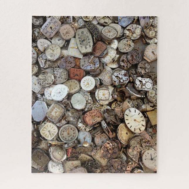 Puzzle Caras de reloj de antigüedades antiguas (Vertical)