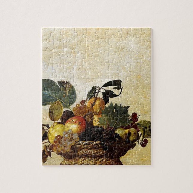 Puzzle Caravaggio - cesta de fruta - ilustraciones (Vertical)