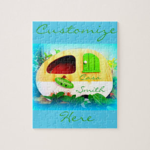 Puzzle caravana minúscula del gitano de la casa