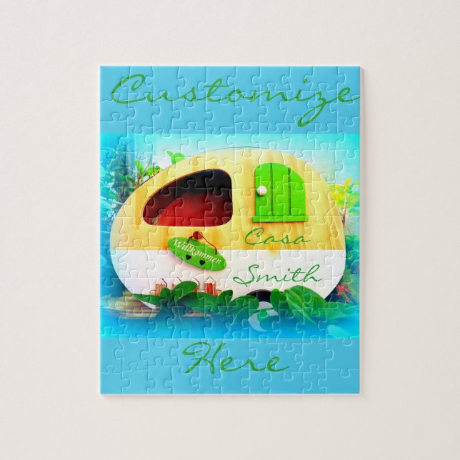 Puzzle caravana minúscula del gitano de la casa (Vertical)