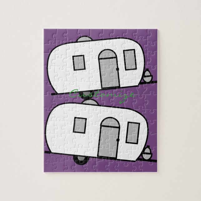 Puzzle Caravana redondeada de remolque clásico de época (Vertical)