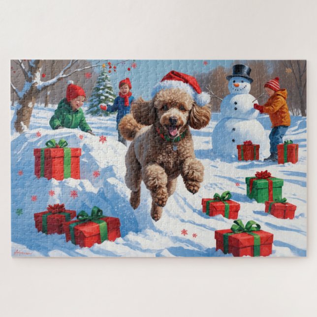 Puzzle Carbono en Nieve con Gorra de Navidades (Horizontal)