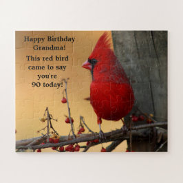 Puzzle Cardenal de pájaro rojo grandes piezas regalo abue