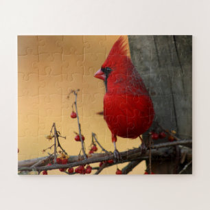 Puzzle Cardenal de pájaro rojo grandes trozos regalo Abue