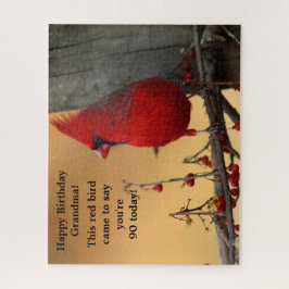 Puzzle Cardenal de pájaro rojo regalo de cumpleaños abuel