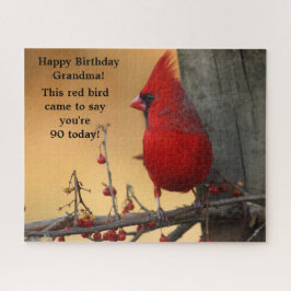 Puzzle Cardenal de pájaro rojo regalo de cumpleaños abuel
