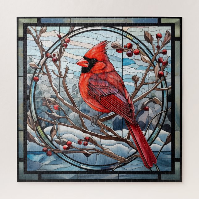 Puzzle Cardenal de vidrio contenido (Vertical)