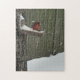 Puzzle Cardenal en la nieve