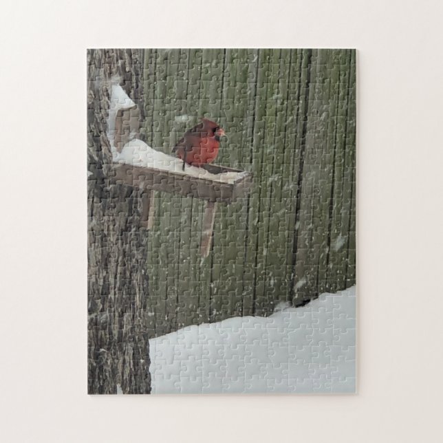 Puzzle Cardenal en la nieve (Vertical)
