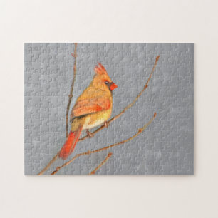 Puzzle Cardenal sobre pintura de bifurcaciones - Arte de 
