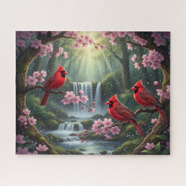 Puzzle Cardenales Celestiales Hermosos (Horizontal)