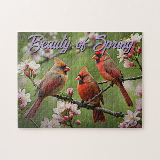 Puzzle Cardenales de primavera