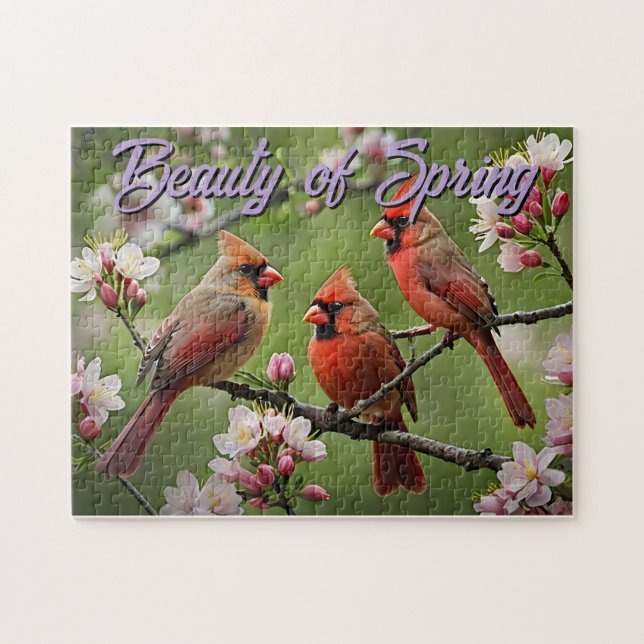 Puzzle Cardenales de primavera (Horizontal)