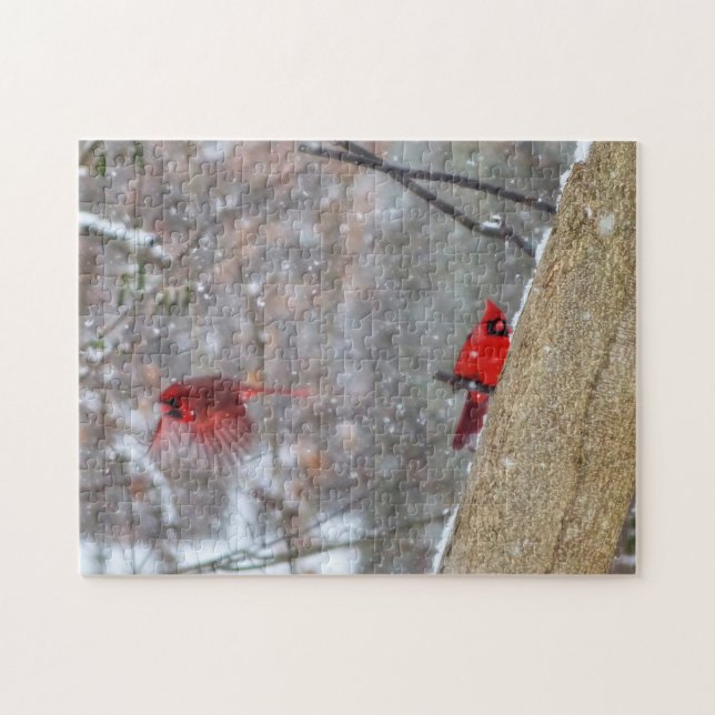 Puzzle Cardinals in the Snow (Horizontal)