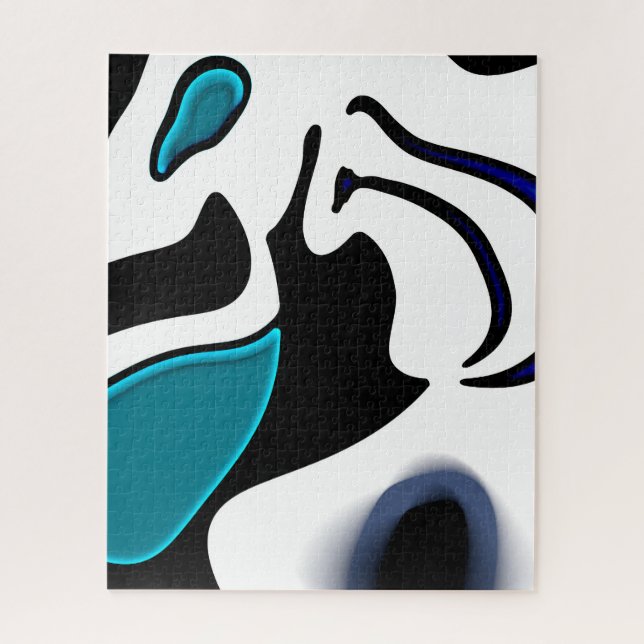 Puzzle Carga de Profundidad: Abstracto Negro, Blanco y Az (Vertical)