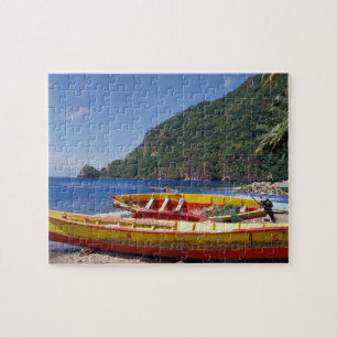 Puzzle Caribe, BWI, Santa Lucía, Barcos de vela, Soufrier