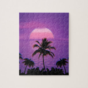 Puzzle Caribe Sunset Vaporwave Estética Retro 80s 90s
