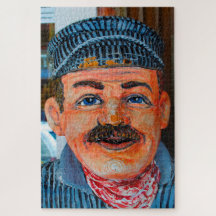 Caricatura de un conductor de tren en Virginia.