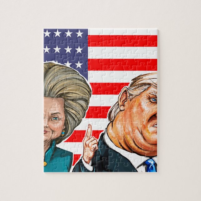 Puzzle Caricatura del triunfo y de Hillary (Vertical)