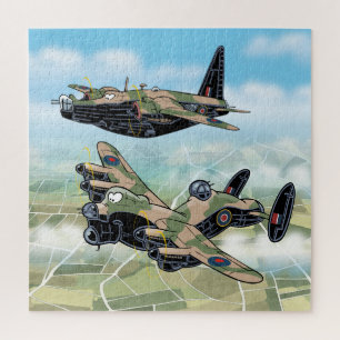 Puzzle Caricaturas del avión bombardero de la Segunda Gu