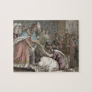 Puzzle Carlomagno (742-814) recibe a los embajadores para