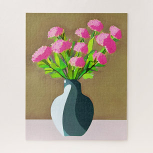Puzzle Carnaciones rosas en un arte moderno grandioso