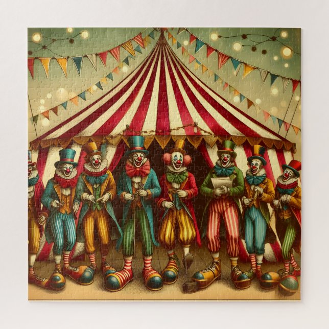 Puzzle Carnaval del conjunto enigmático del payaso gracio (Vertical)