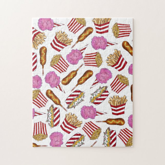 Puzzle Carnaval Feria de Alimentos Nachos Corndog Cotton  (Vertical)